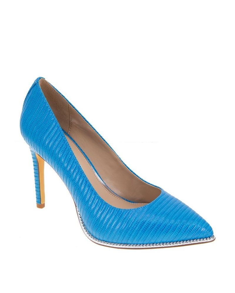 Women's Harlia Pointy Toe Pump Bali Blue Lizard $44.03 Shoes