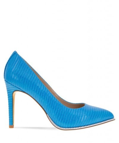 Women's Harlia Pointy Toe Pump Bali Blue Lizard $44.03 Shoes