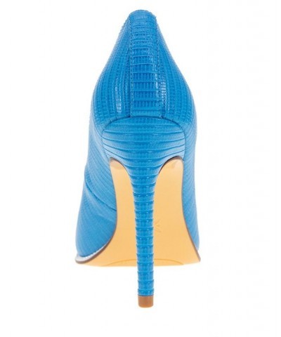 Women's Harlia Pointy Toe Pump Bali Blue Lizard $44.03 Shoes