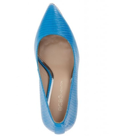 Women's Harlia Pointy Toe Pump Bali Blue Lizard $44.03 Shoes