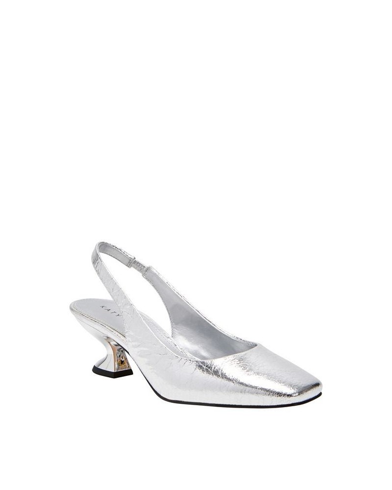 Women's The Laterr Slip-On Sling Back Pumps Silver $49.68 Shoes