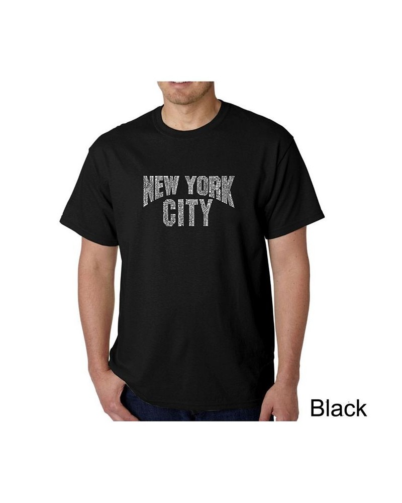 Mens Word Art T-Shirt - New York City Neighborhoods Black $19.94 T-Shirts