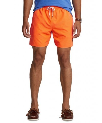 Men's 5-3/4-Inch Traveler Classic Swim Trunks Orange $33.31 Swimsuits