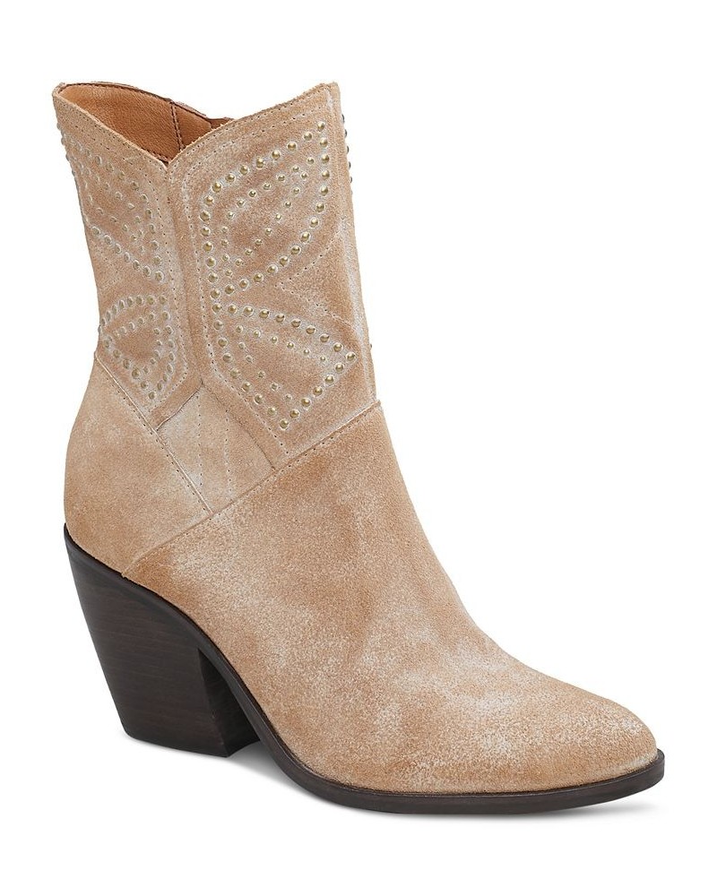 Women's Lakelon Western Booties Tan/Beige $90.72 Shoes