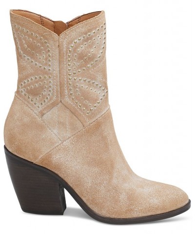 Women's Lakelon Western Booties Tan/Beige $90.72 Shoes