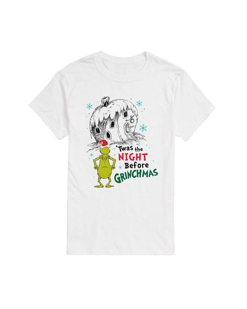 Men's Dr. Seuss The Grinch Night Before Grinchmas Graphic T-shirt White $19.94 T-Shirts