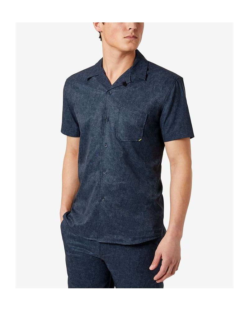 Men's Performance Short-Sleeve Resort Camp Shirt Navy $26.73 Shirts