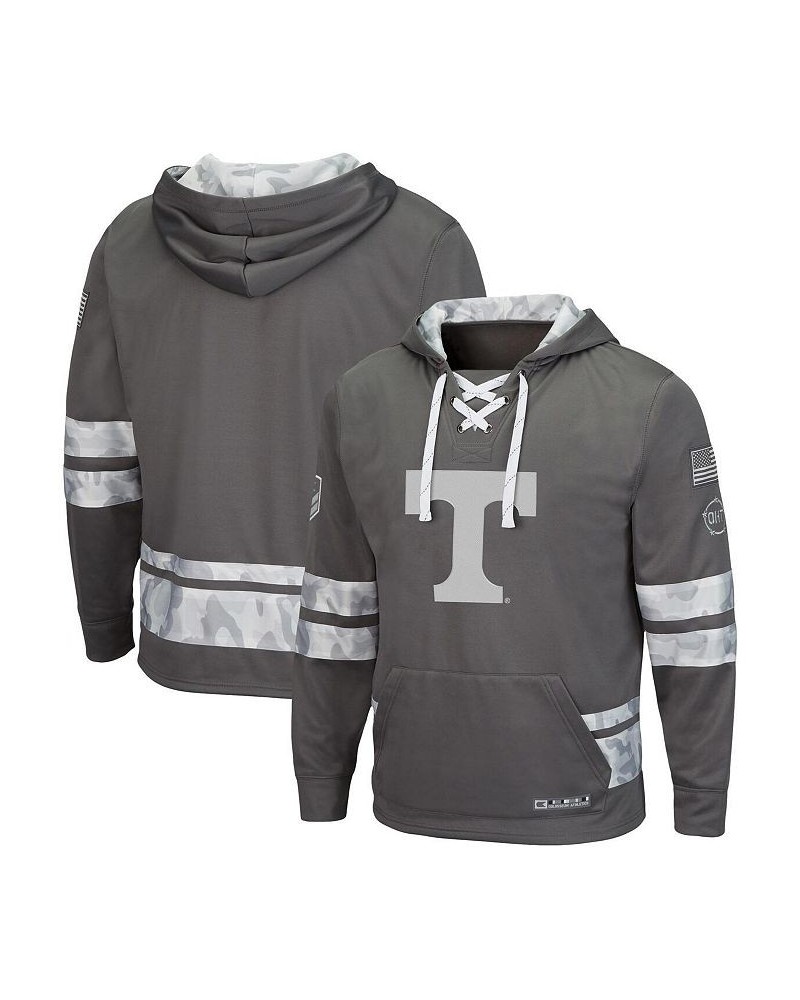 Men's Gray Tennessee Volunteers OHT Military-Inspired Appreciation Lace-Up Pullover Hoodie $35.20 Sweatshirt