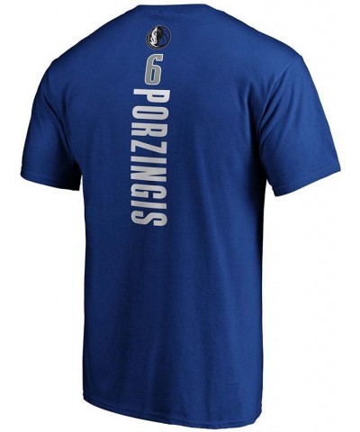 Men's Kristaps Porzingis Blue Dallas Mavericks Team Playmaker Name and Number T-shirt $20.39 T-Shirts