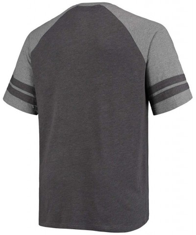 Men's Big and Tall Charcoal, Heathered Gray Minnesota Vikings Two-Stripe Tri-Blend Raglan T-shirt $20.79 T-Shirts