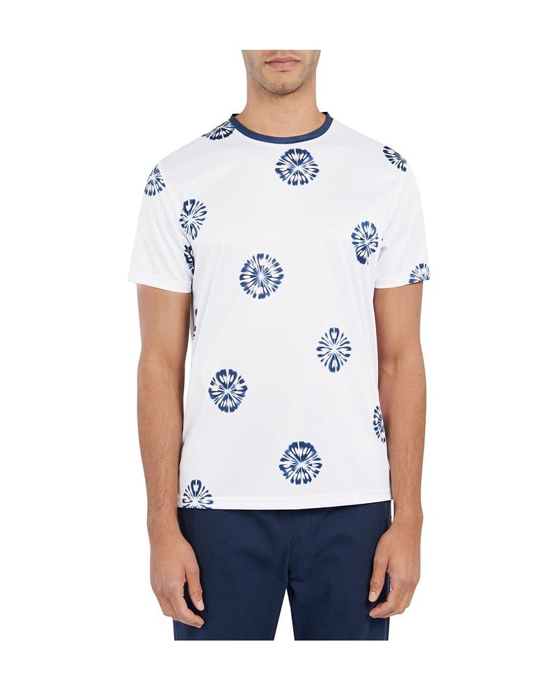 Men's Slim-Fit Abstract Floral Graphic Performance T-Shirt Multi $22.77 T-Shirts