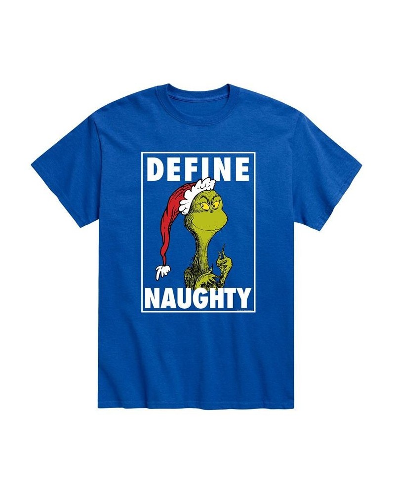 Men's Dr. Seuss The Grinch Define Naughty T-shirt Blue $15.75 T-Shirts