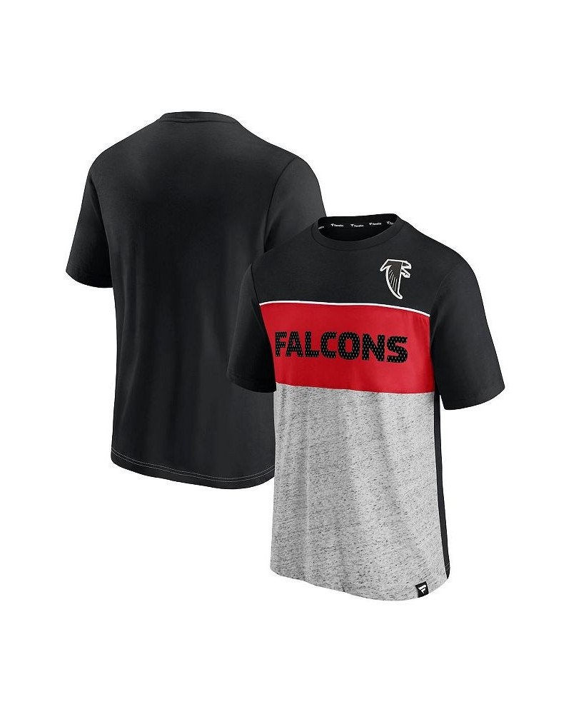 Men's Black, Heather Gray Atlanta Falcons Throwback Colorblock T-shirt $23.19 T-Shirts