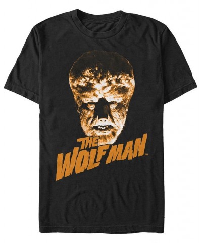 Universal Monsters Men's the Wolfman Big Face Logo Short Sleeve T-Shirt Black $17.84 T-Shirts