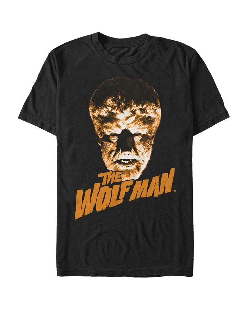 Universal Monsters Men's the Wolfman Big Face Logo Short Sleeve T-Shirt Black $17.84 T-Shirts