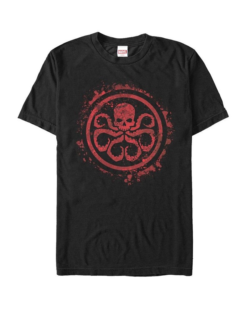 Marvel Men's Hydra Red Paint Splatter Chest Logo Short Sleeve T-Shirt Black $16.80 T-Shirts