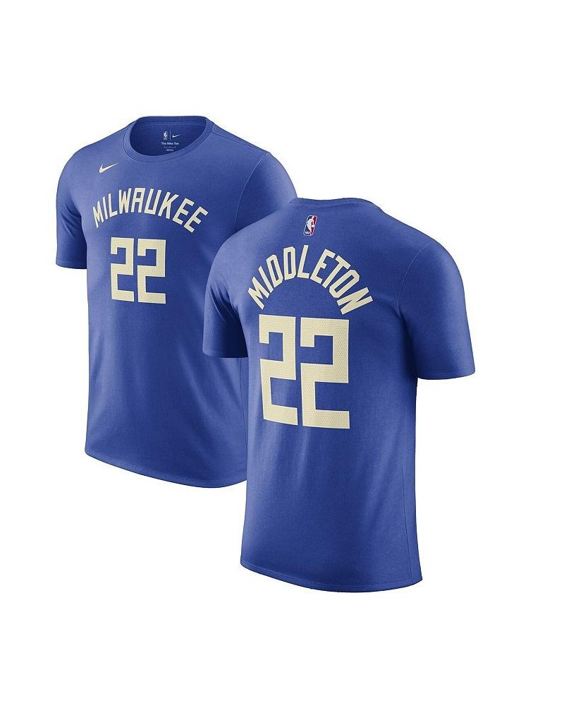 Men's Khris Middleton Royal Milwaukee Bucks 2022/23 City Edition Name and Number T-shirt $22.05 T-Shirts