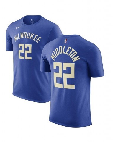 Men's Khris Middleton Royal Milwaukee Bucks 2022/23 City Edition Name and Number T-shirt $22.05 T-Shirts