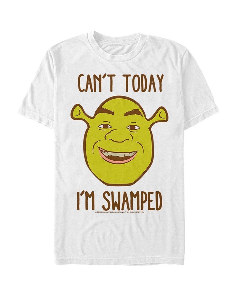 Shrek Men's Can't Today I'm Swamped Short Sleeve T-Shirt White $17.84 T-Shirts