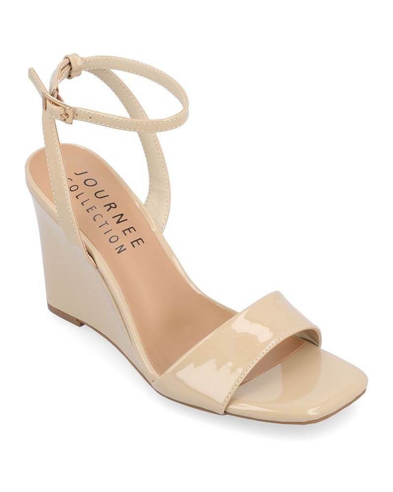 Women's Konna Wedge Sandals Tan/Beige $52.99 Shoes