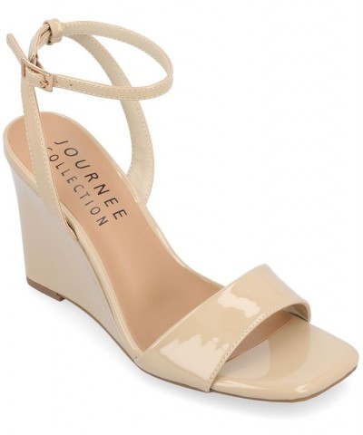 Women's Konna Wedge Sandals Tan/Beige $52.99 Shoes