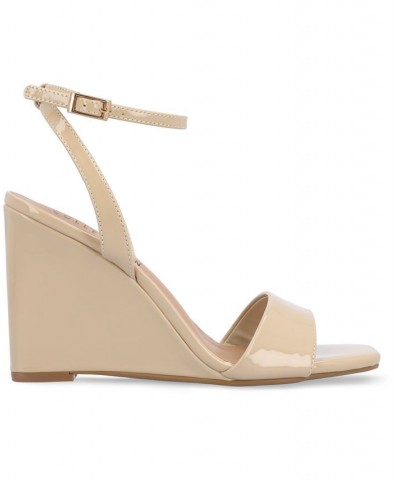 Women's Konna Wedge Sandals Tan/Beige $52.99 Shoes