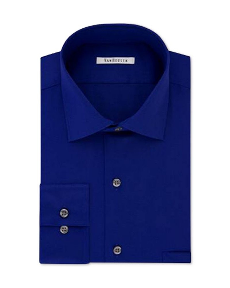 Men's Slim-Fit Flex Collar Stretch Solid Dress Shirt Blue $22.50 Dress Shirts