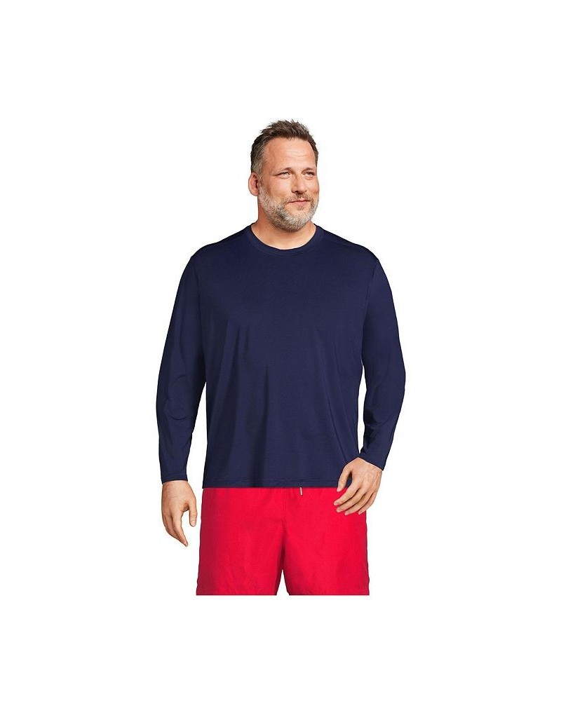 Men's Big and Tall Long Sleeve UPF 50 Swim Tee Rash Guard PD01 $27.48 Swimsuits