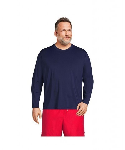 Men's Big and Tall Long Sleeve UPF 50 Swim Tee Rash Guard PD01 $27.48 Swimsuits