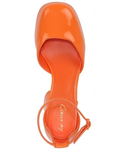 Rosa Two-Piece Ankle-Strap Platform Pumps Orange $49.05 Shoes