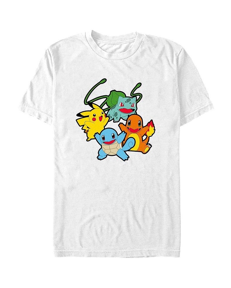 Men's Classic Pokemon Group Short Sleeve T-shirt White $19.24 T-Shirts